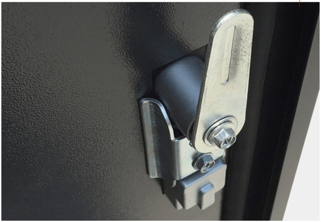 Electric control box door panel lock