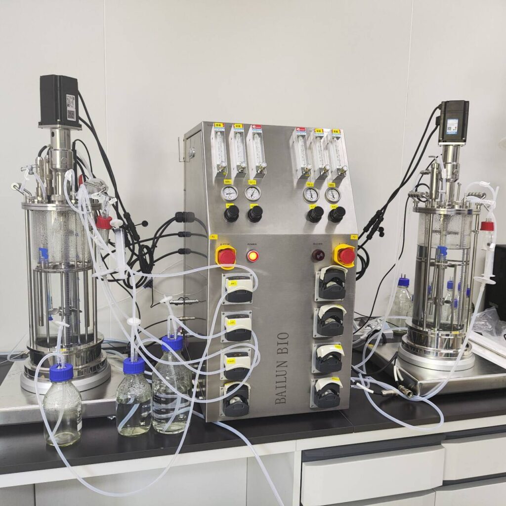 7L Glass bioreactor used for bacterial culture
